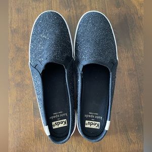 NWOT Keds x Kate Spade New York Double Decker Black Glitter Mule Shoes